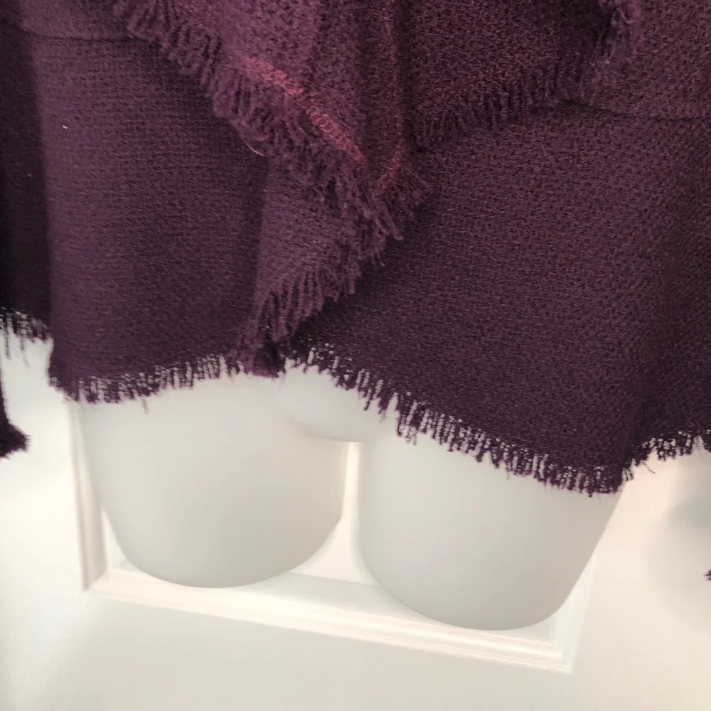 Lafayette 148 Blain Javanese Plum Wool Frayed Waterfall Blazer Jacket Size 4